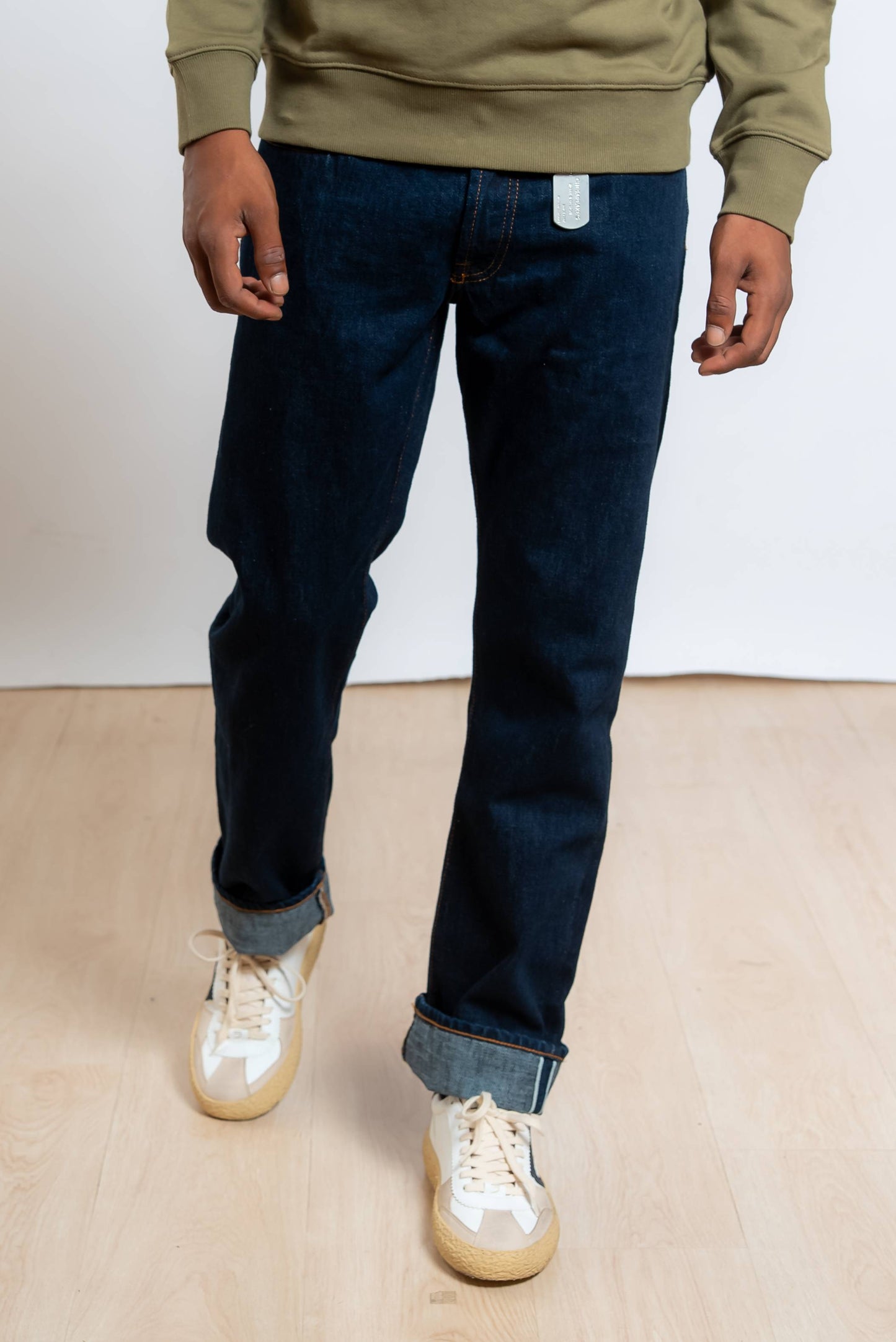 chesapeak's jeans ridgway con cimosa blu scuro - visuale frontale