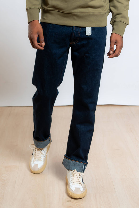 chesapeak's jeans ridgway con cimosa blu scuro - visuale frontale