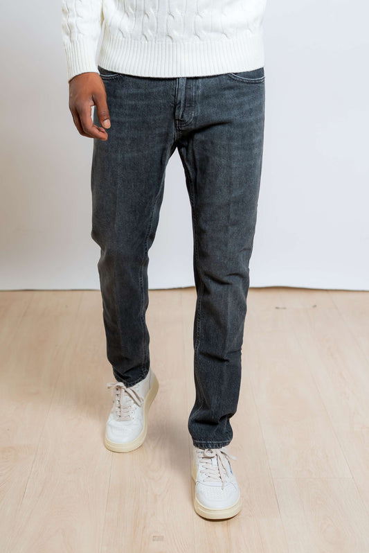 jeans dondup dian nero lavato con vestibilità carrot fit 