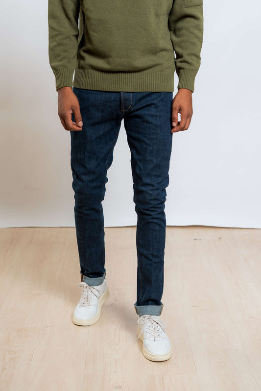 dondup jeans george skinny fit blu scuro - visuale frontale
