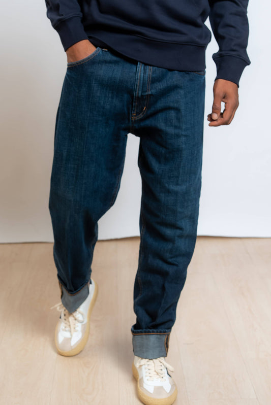 dondup jeans paco blu scuro con vestibilità loose fit - visuale frontale