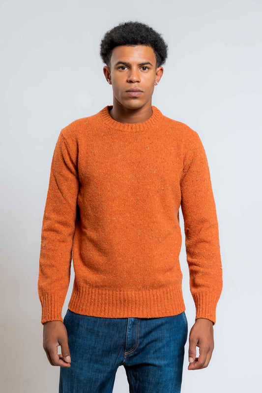 maglione kangra in lana boucle arancione