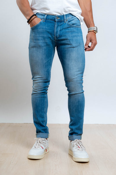 dondup uomo jeans chiaro George skinny fit, fronte