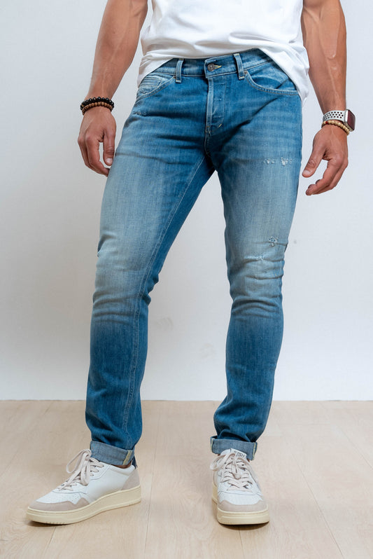 dondup uomo jeans lavaggio medio chiaro George skinny fit, fronte