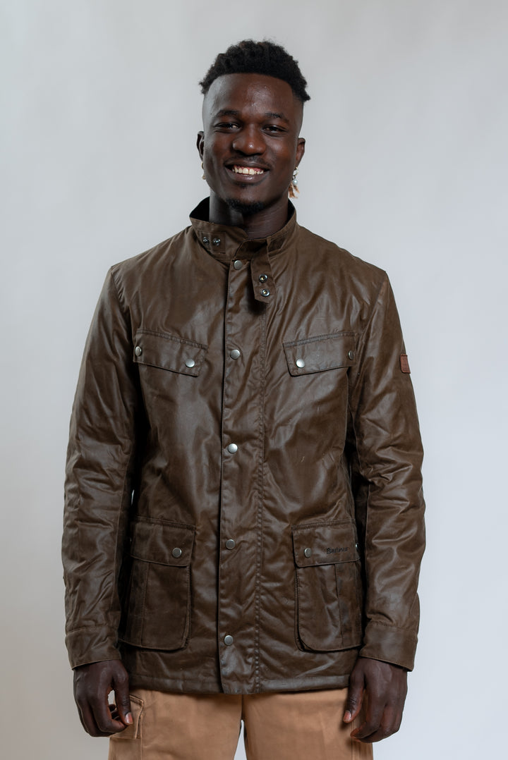 BARBOUR INTERNATIONAL Giacca Duke Marrone Cerata