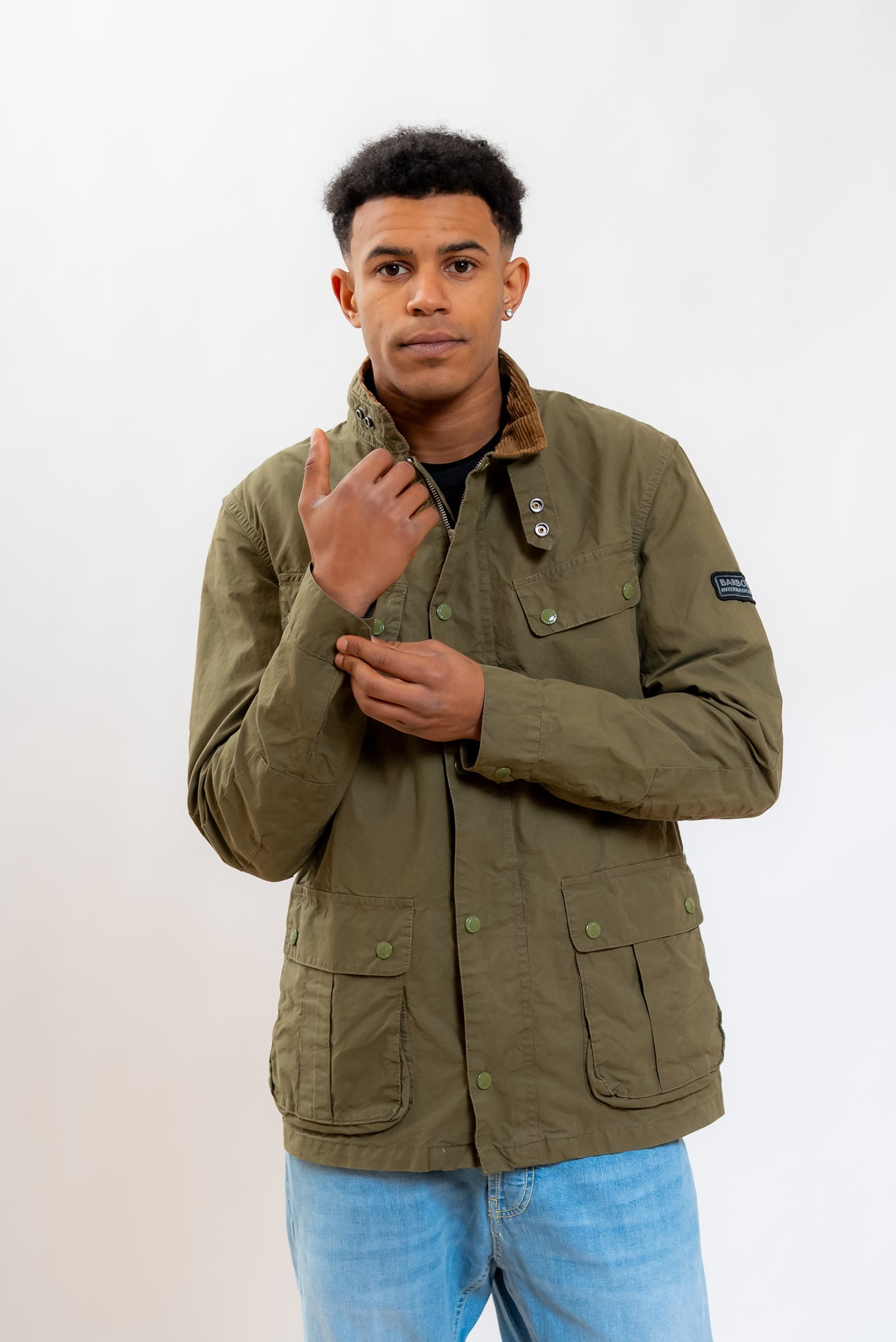 Barbour International uomo Giacca Duke Summer Wash Verde, fronte