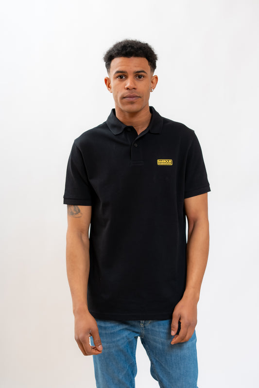 Barbour International uomo Polo Essential in Cotone Nero, fronte