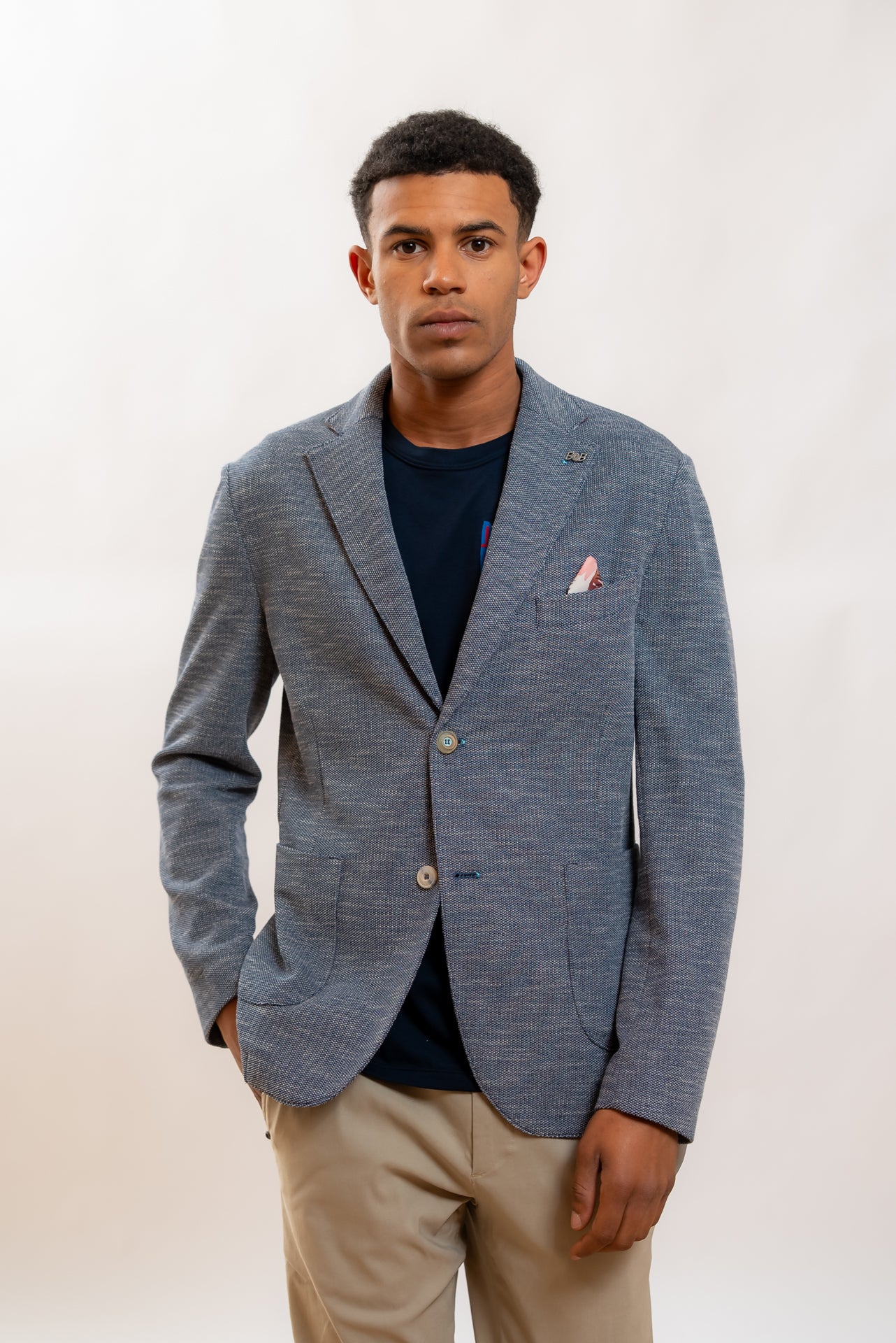 Bob Company uomo Giacca Light Monopetto Bianca e Marrone, fronte