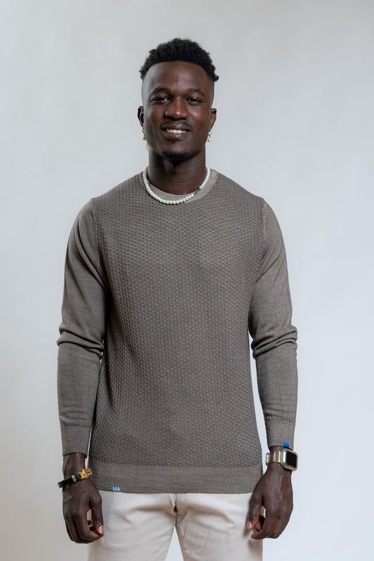 Bob Company Maglia Dunkirk marrone in Lana, fronte