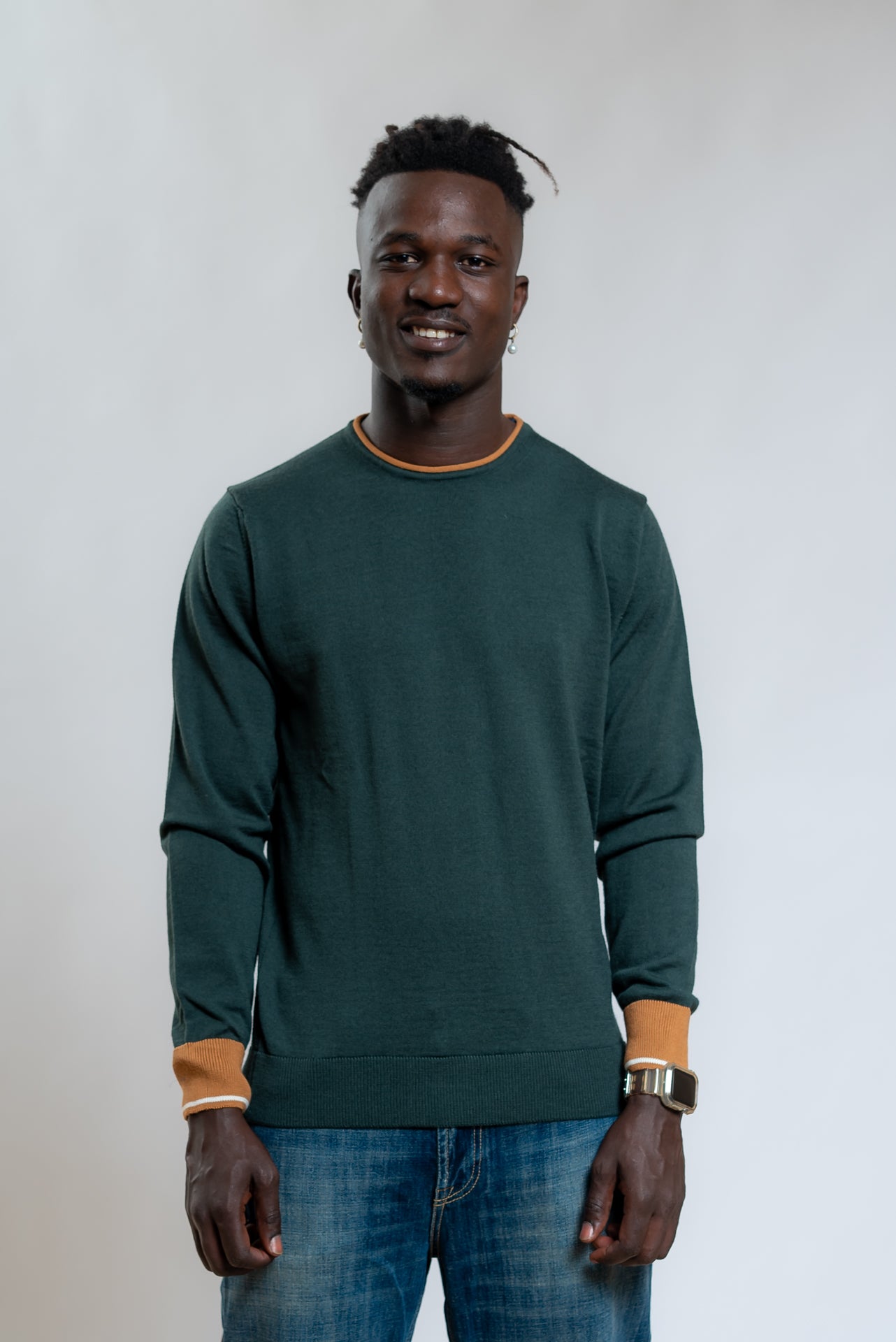 bob company Maglia Lucas/N a Girocollo In lana Verde, fronte