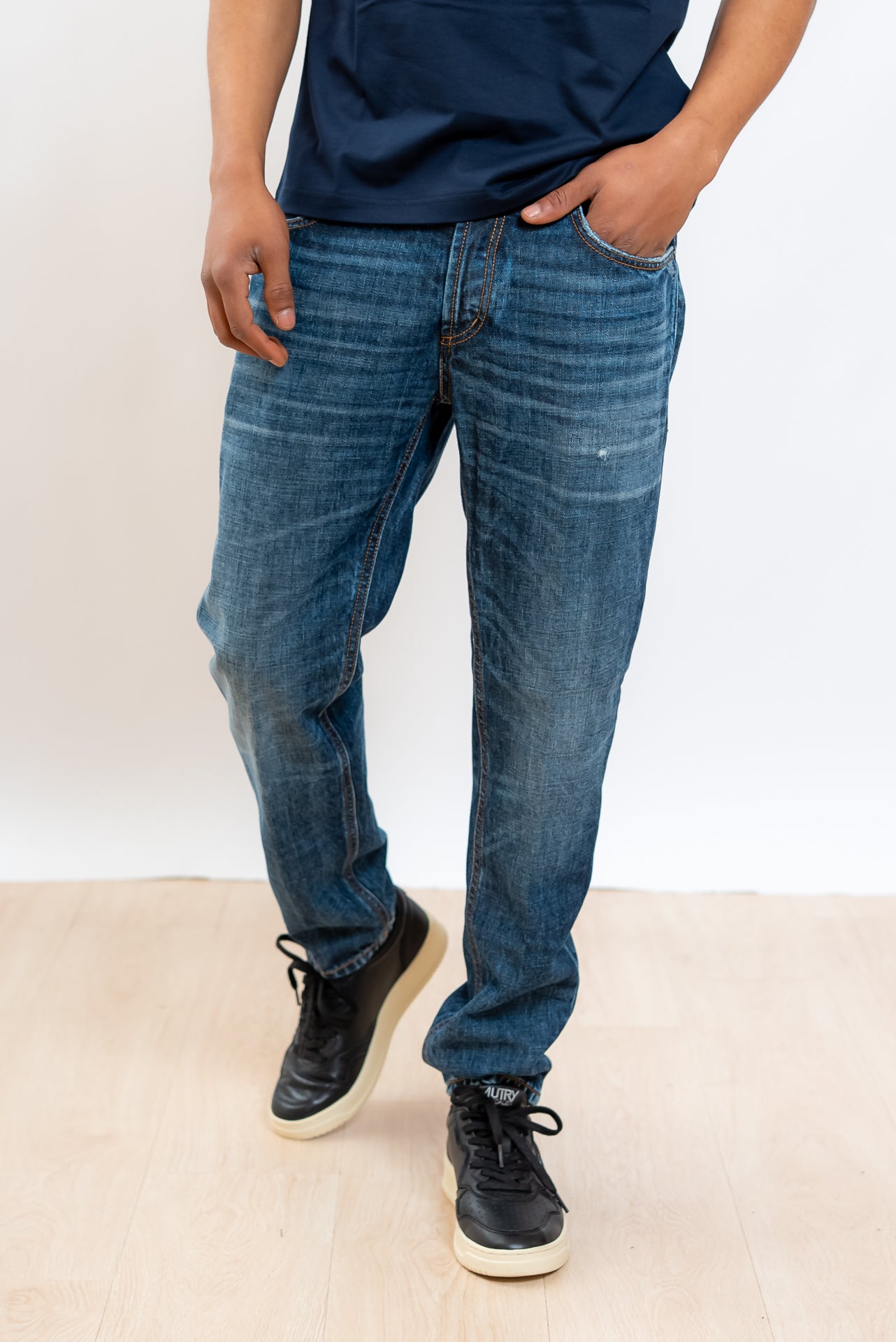 Dondup uomo Jeans Brighton Scuro Carrot Fit, fronte