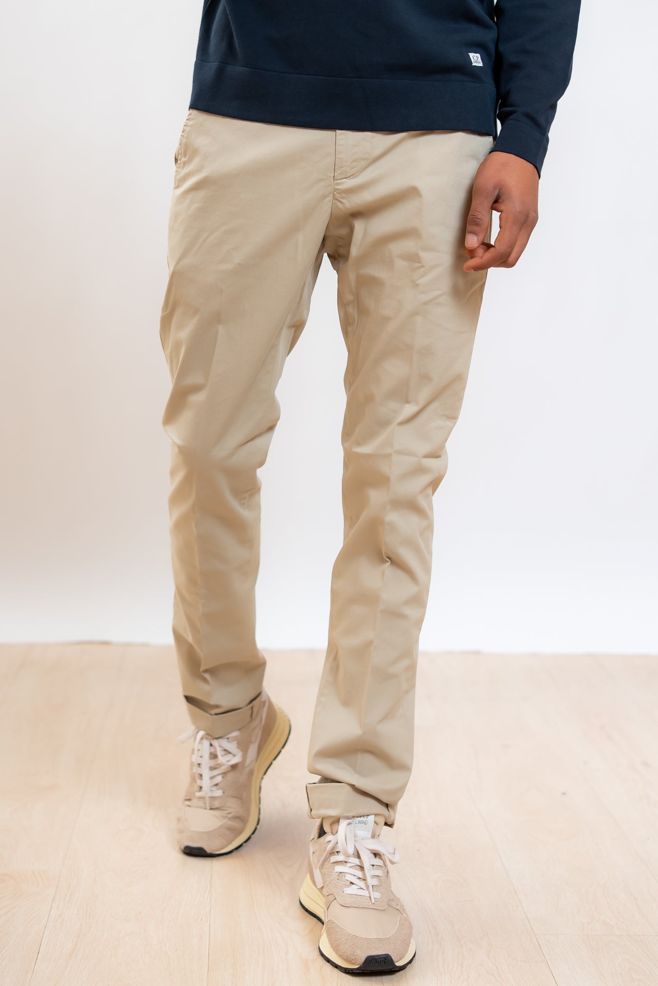 dondup uomo Pantalone Gaubert in Cotone Beige, fronte