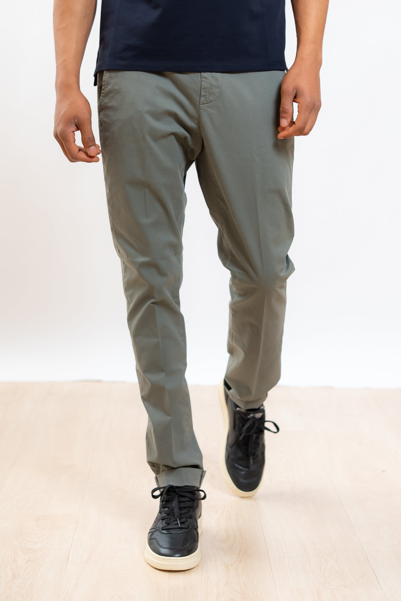 dondup uomo Pantalone Gaubert in Cotone verde, fronte