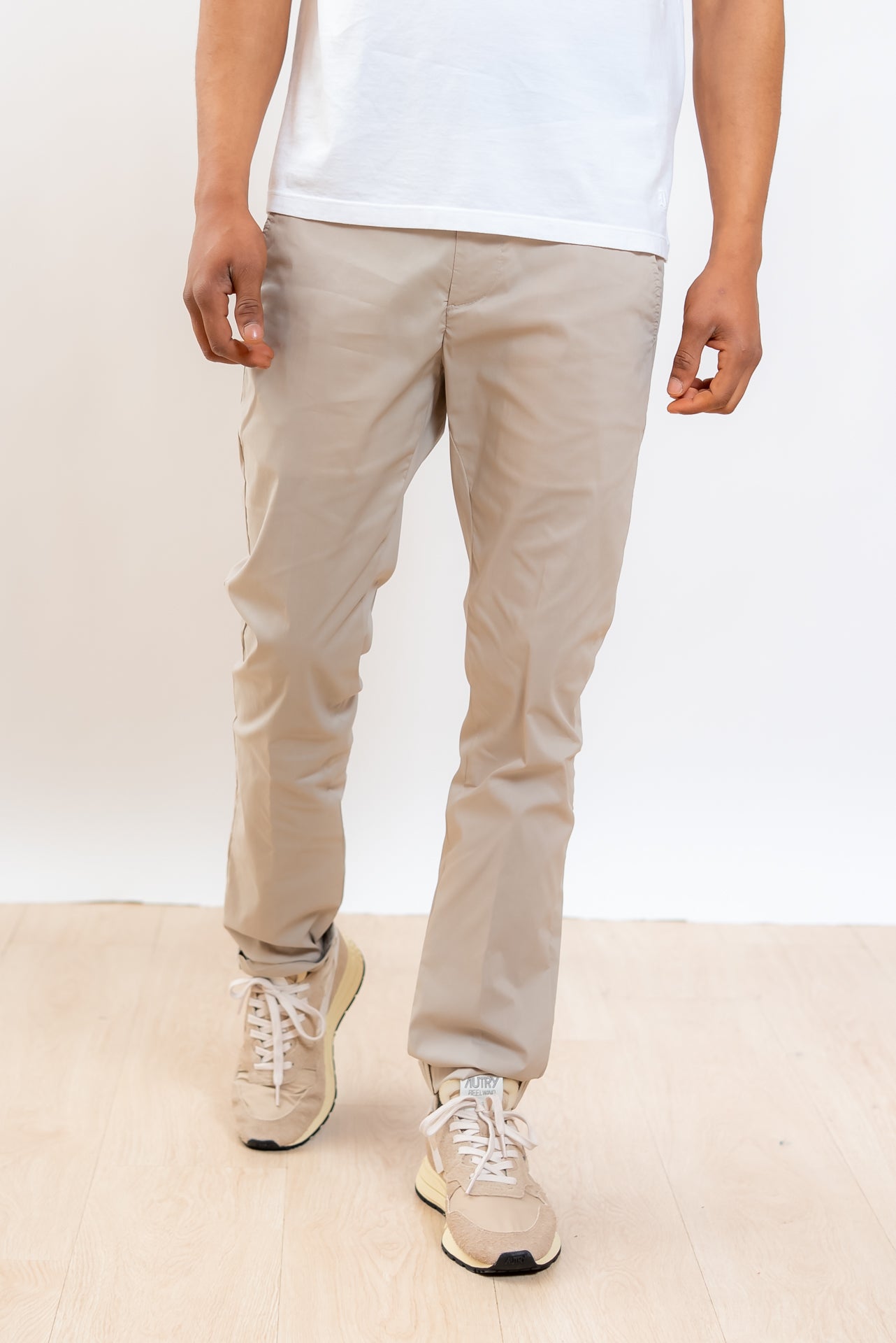 dondup uomo Pantaloni Gaubert in Popeline Beige, fronte