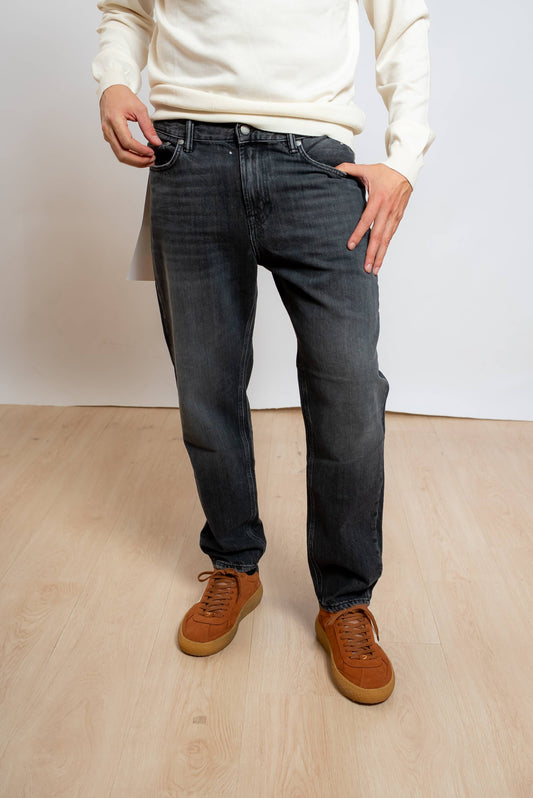 roy roger's uomo jeans nero drapper re-search parker carrot fit, vista frontale