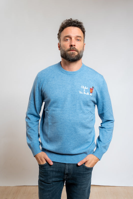 mc2 saint barth Maglione Heron Light Chalet e Vin Brule Celeste, vista frontale