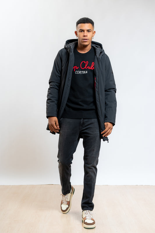 Parka Auji/SC in Tessuto Tecnico Nero