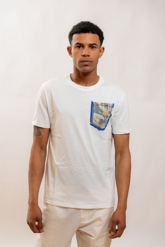 Bob Company T-shirt Pocket in Jersey Beige, fronte