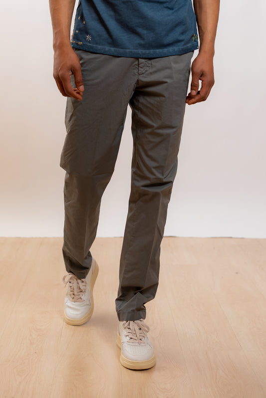 White Sand Pantalone Greg in Cotone Grigio, fronte