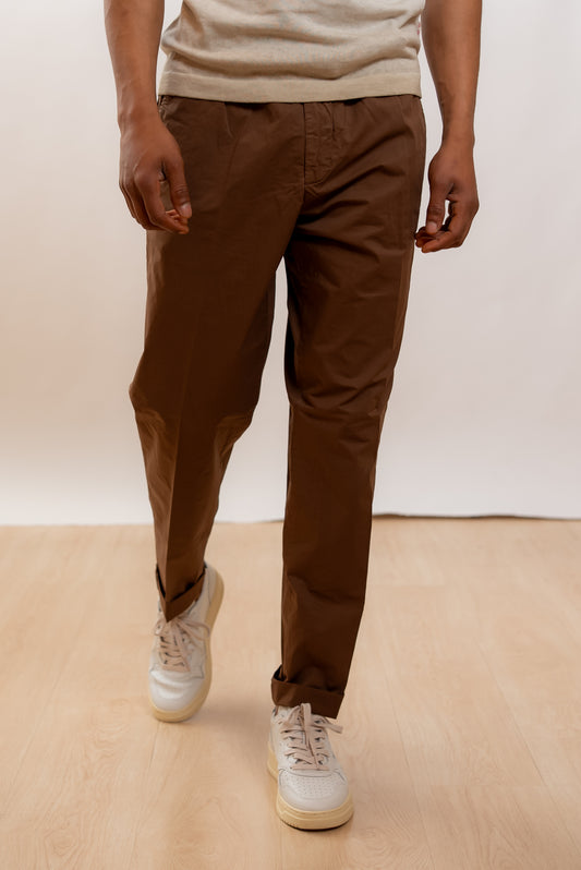 Pantalone Greg in Cotone Marrone