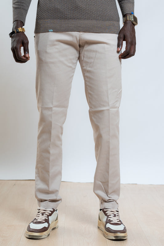 White Sand Pantalone grigio Freddy con Vita Elasticizzata, fronte