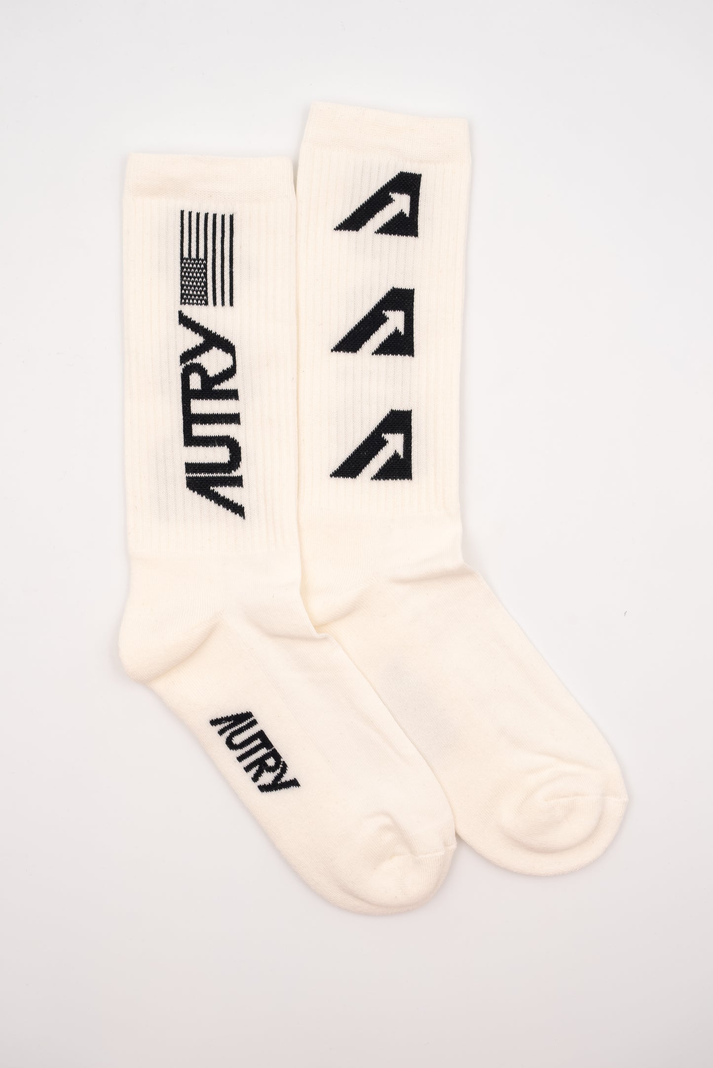 autry calzini in spugna con logo nero arrow unisex, fronte