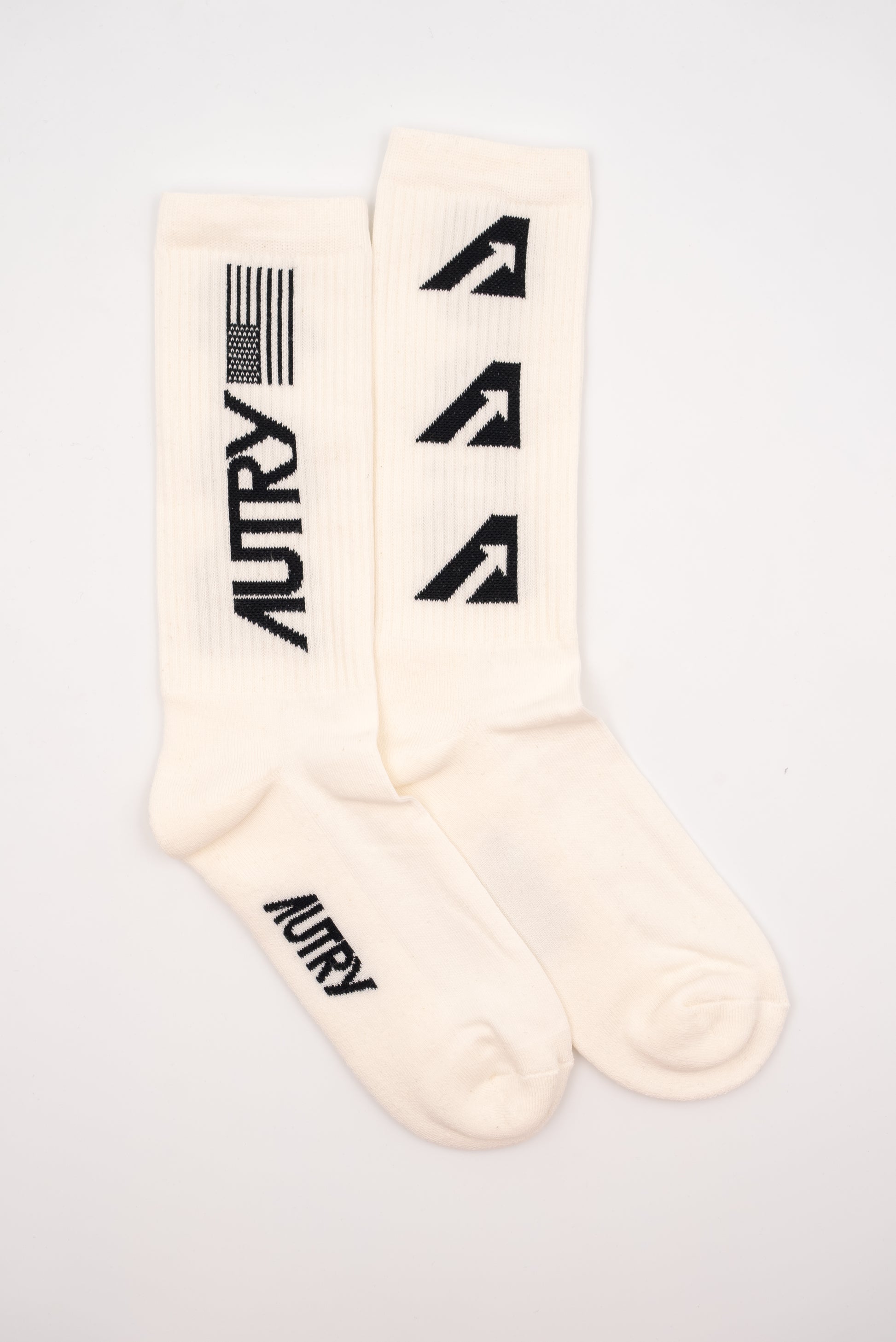 autry calzini in spugna con logo nero arrow unisex, fronte