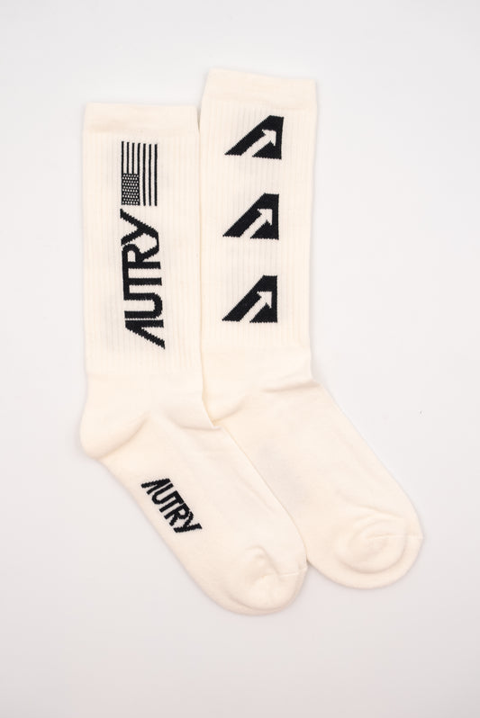 autry calzini in spugna con logo nero arrow unisex, fronte