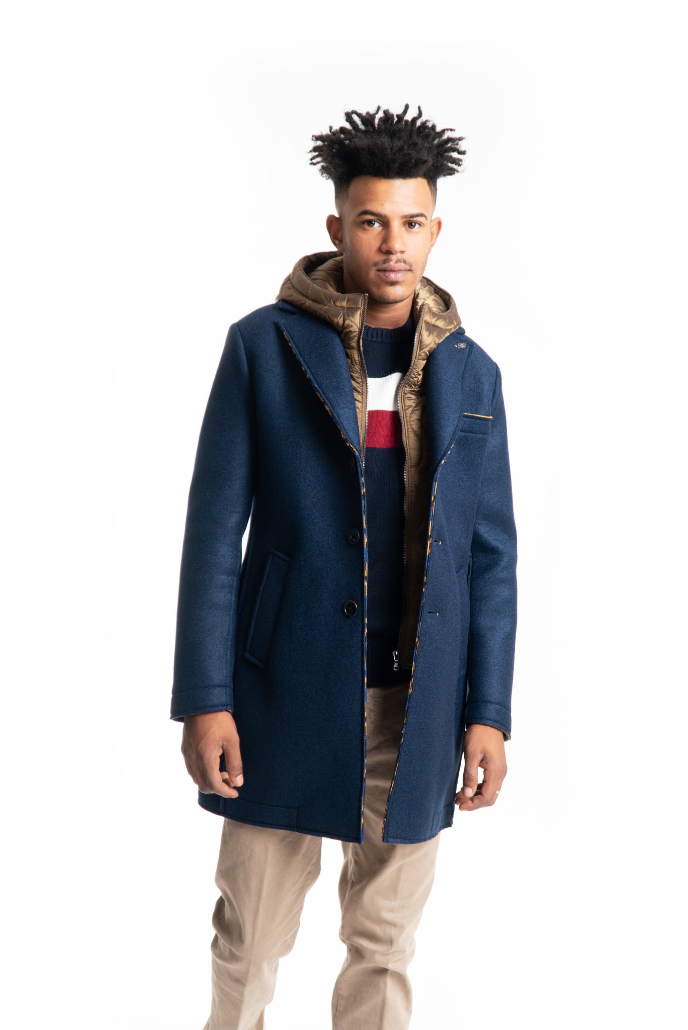 Cappotto Blu con Cappuccio