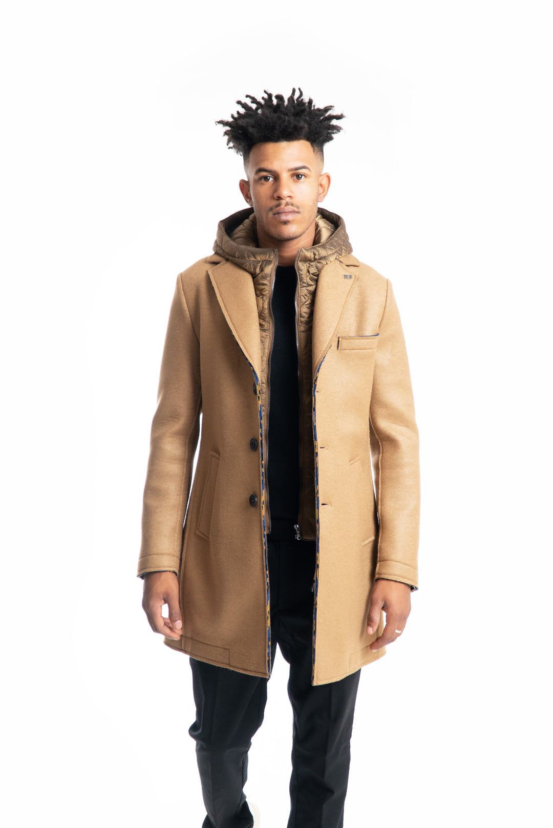 BOB COMPANY Cappotto Beige con Cappuccio Removibile