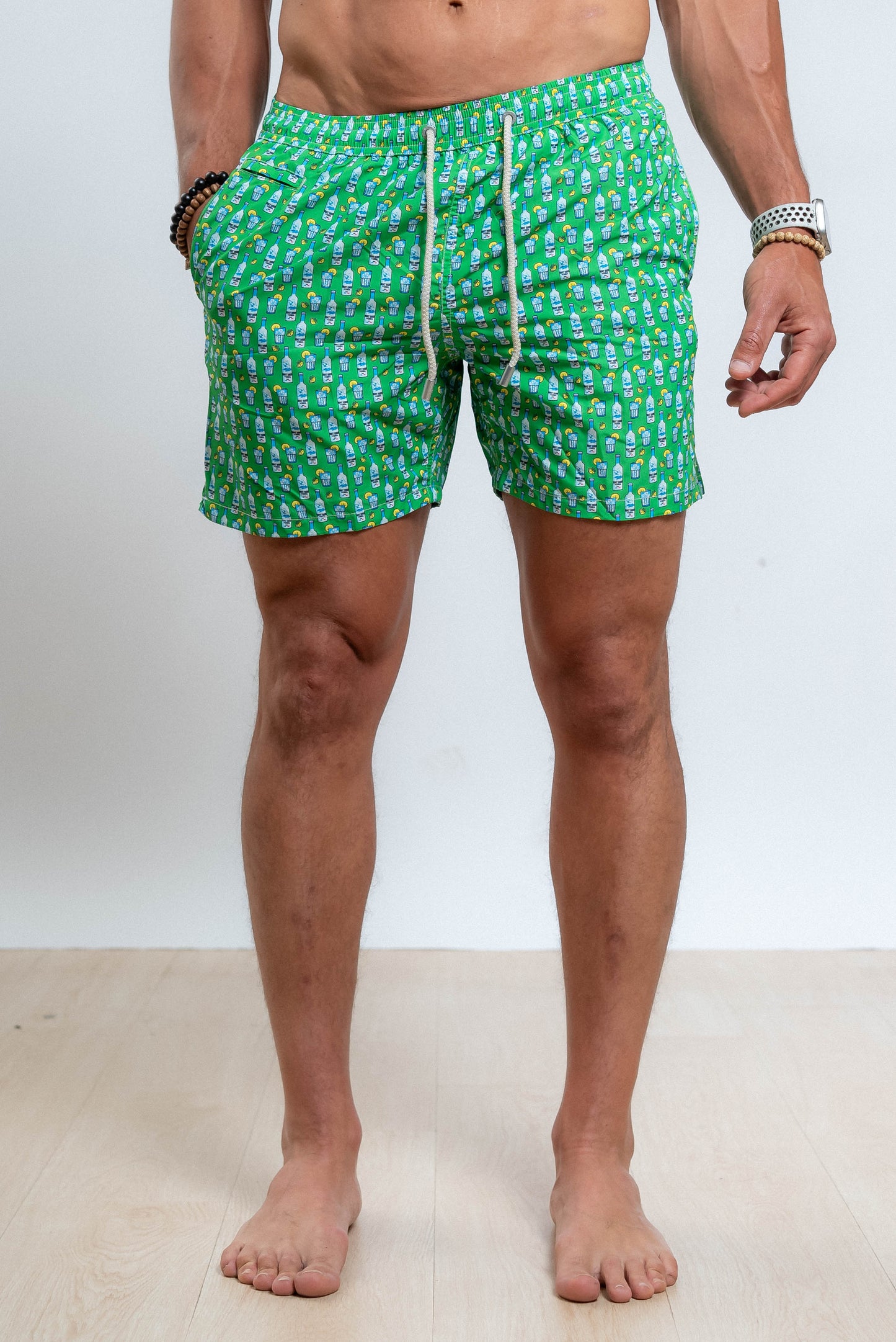 mc2 saint barth costume uomo verde fantasia vodka, fronte