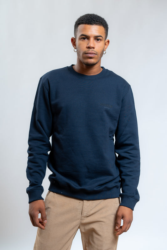 dondup uomo Felpa Blu In Cotone Con Logo, fronte