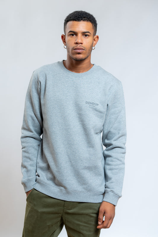 dondup uomo Felpa Grigia In Cotone Con Logo, fronte