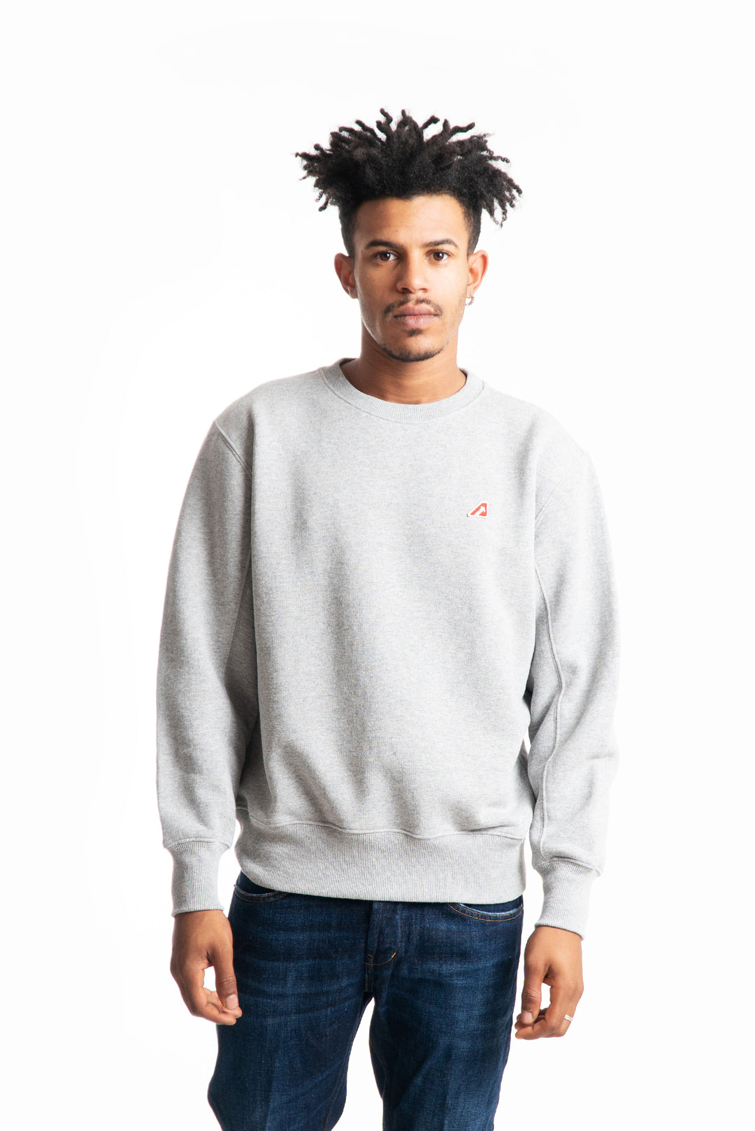 AUTRY - Felpa Grigio Melange con Toppa