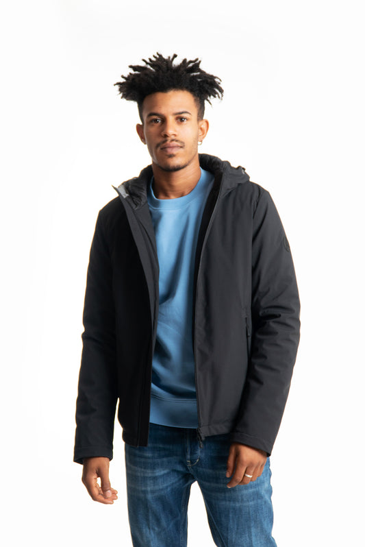 people of shibuya giubbino nero impermeabile modello kita, fronte