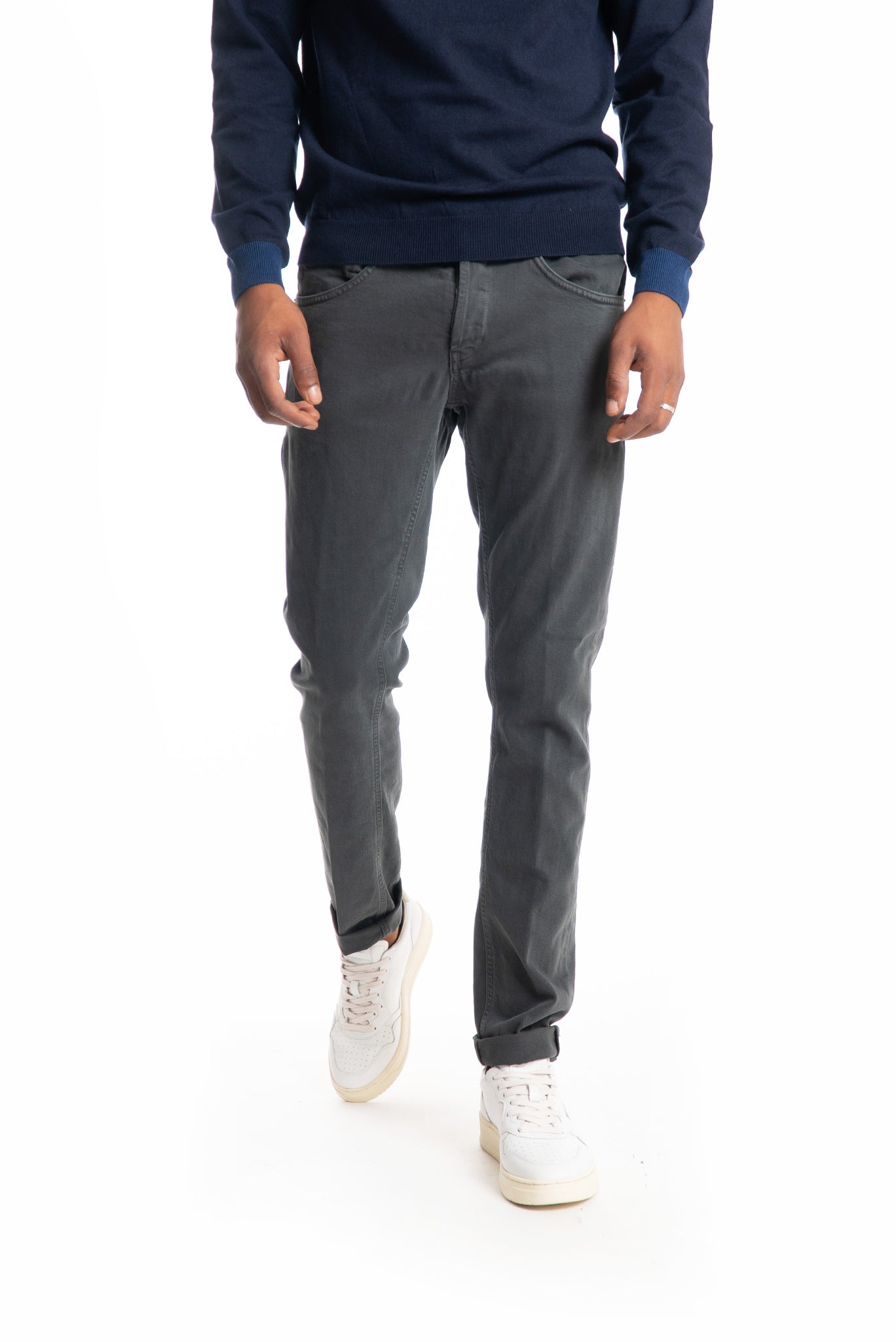 Pantalone Grigio in Bull di Cotone George