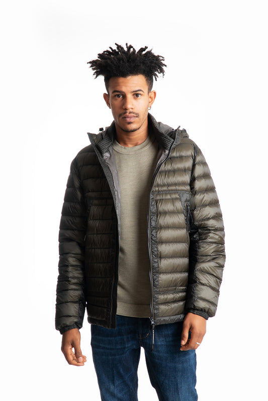 Cp Company piumino Google verde con cappuccio uomo, fronte