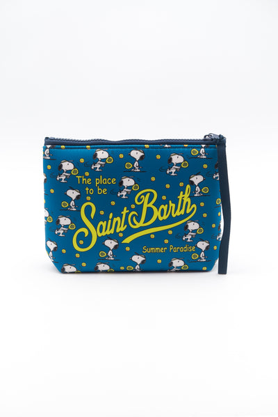 mc2 saint barth pochette blu in neoprene aline snoopy padel, fronte