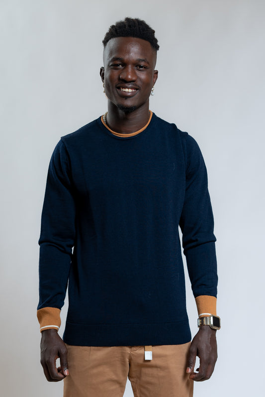 cp company Maglia Lucas/N a Girocollo In lana Blu, fronte