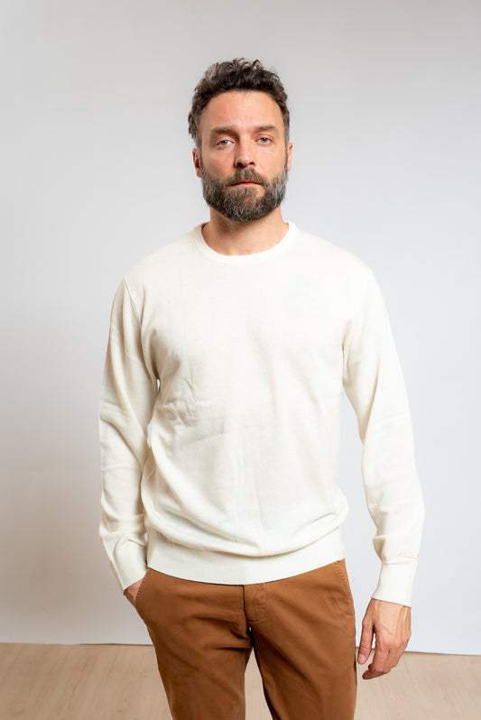 mc2 saint barth uomo maglione regent merinocash bianco, vista frontale