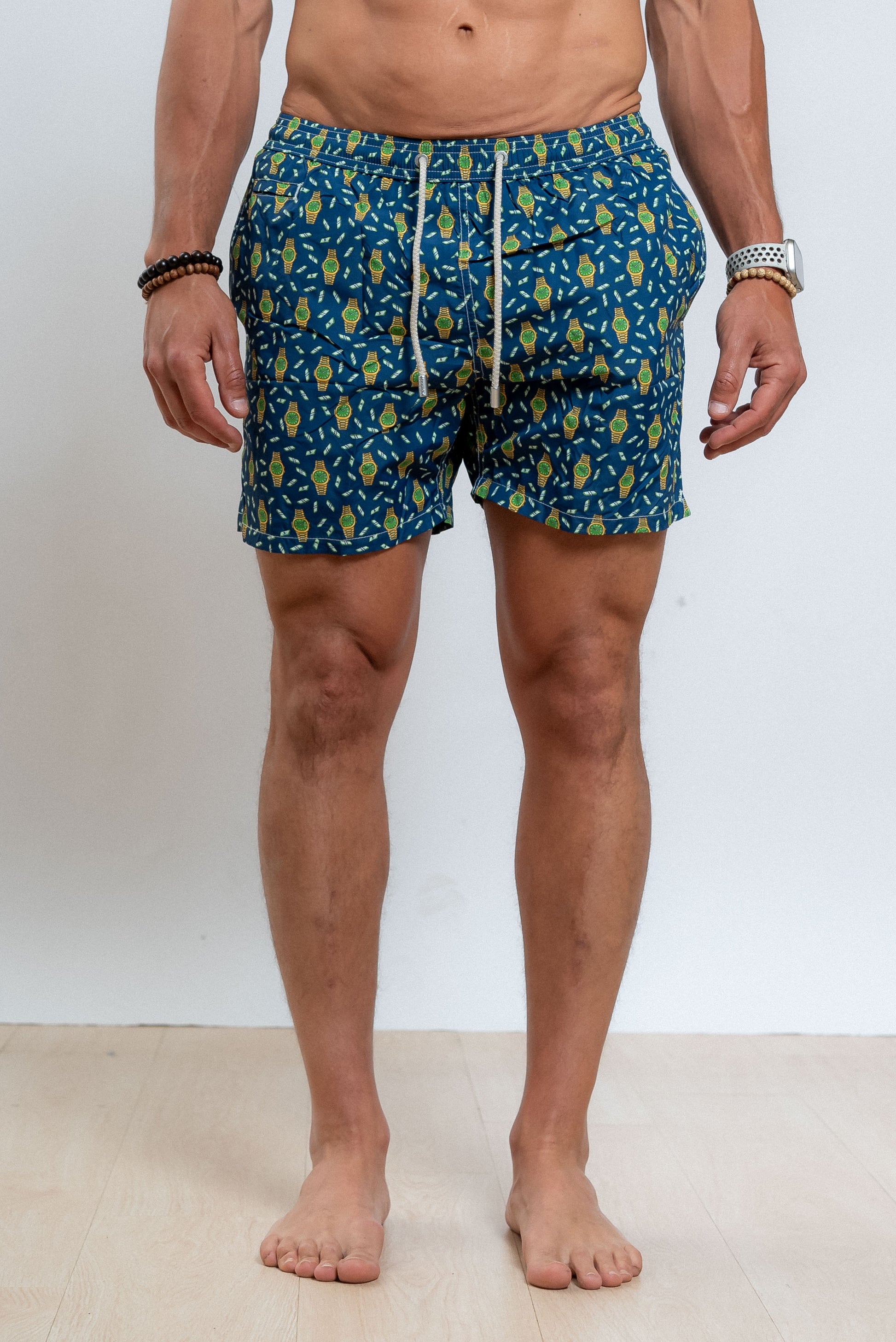 mc2 saint barth costume da uomo blu con fantasia orologi Hour Money, fronte