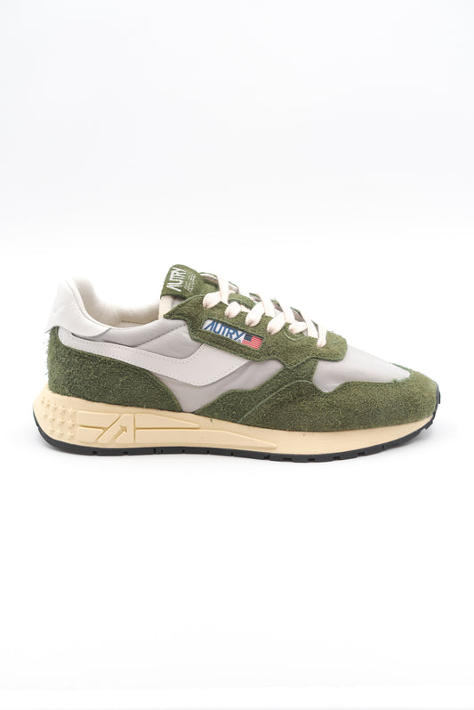 autry sneakers uomo reelwing low in suede verde e nylon grigio in saldo, lato