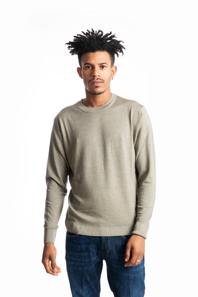 Cp company maglioncino verde in lana silver sage Fast Dyed Merinos, fronte