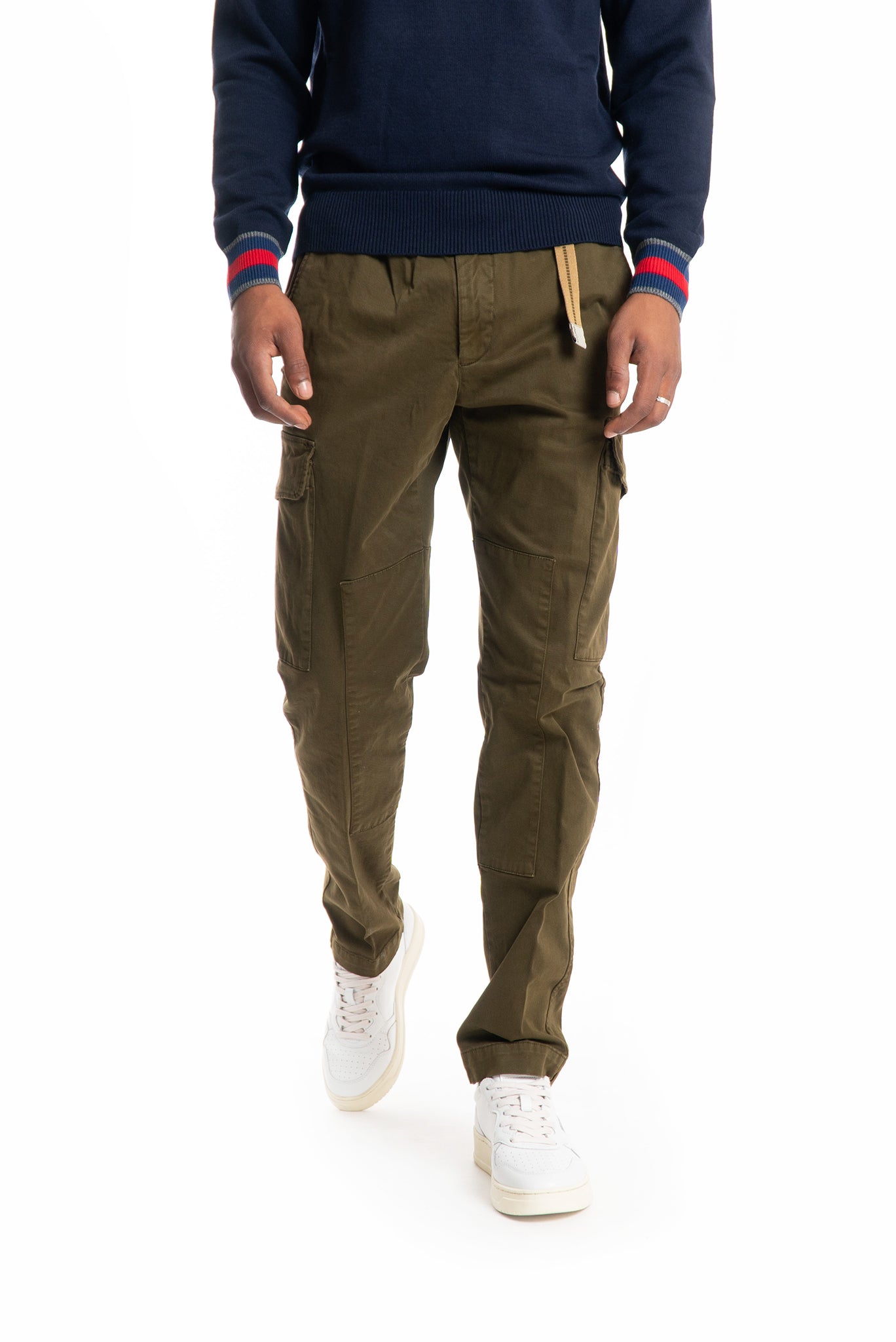 Pantalone Cargo Verde Militare in Cotone