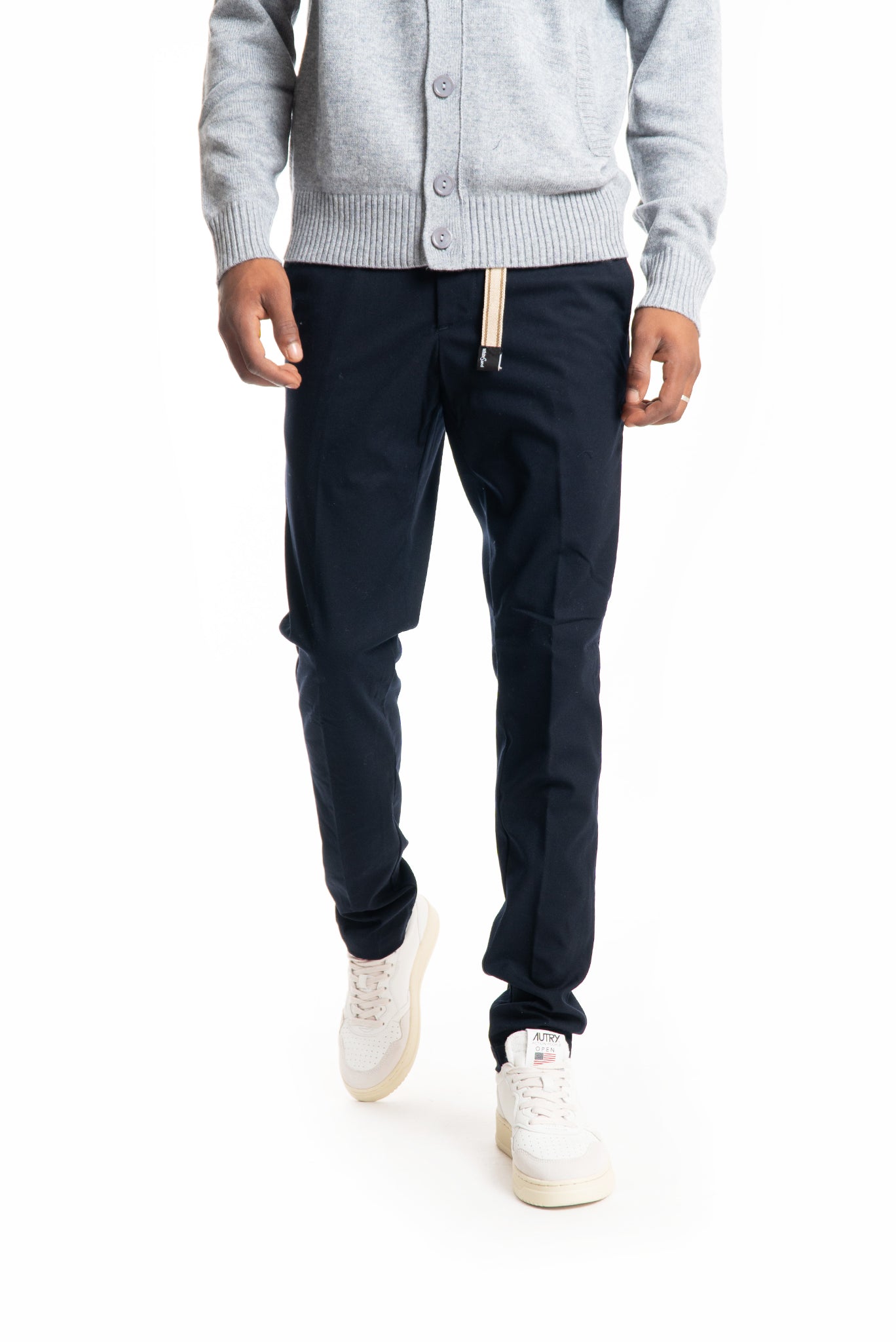 Pantalone Blu con Coulisse Effetto Lana