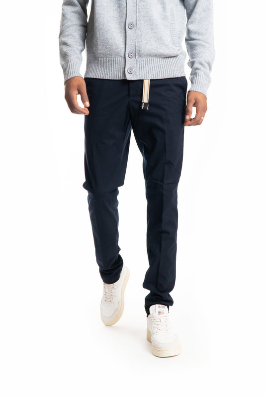 Pantalone Blu con Coulisse Effetto Lana