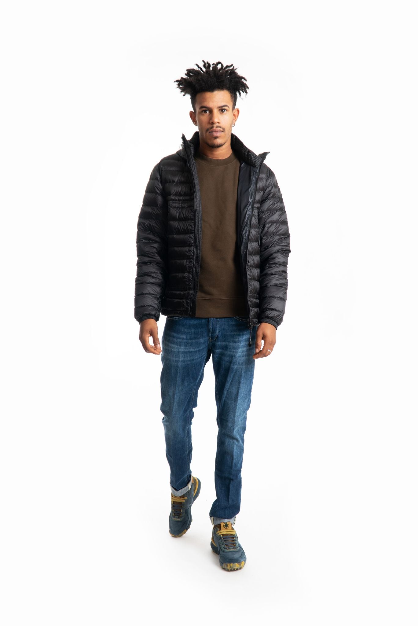 Cp Company piumino Google nero con cappuccio uomo, intero