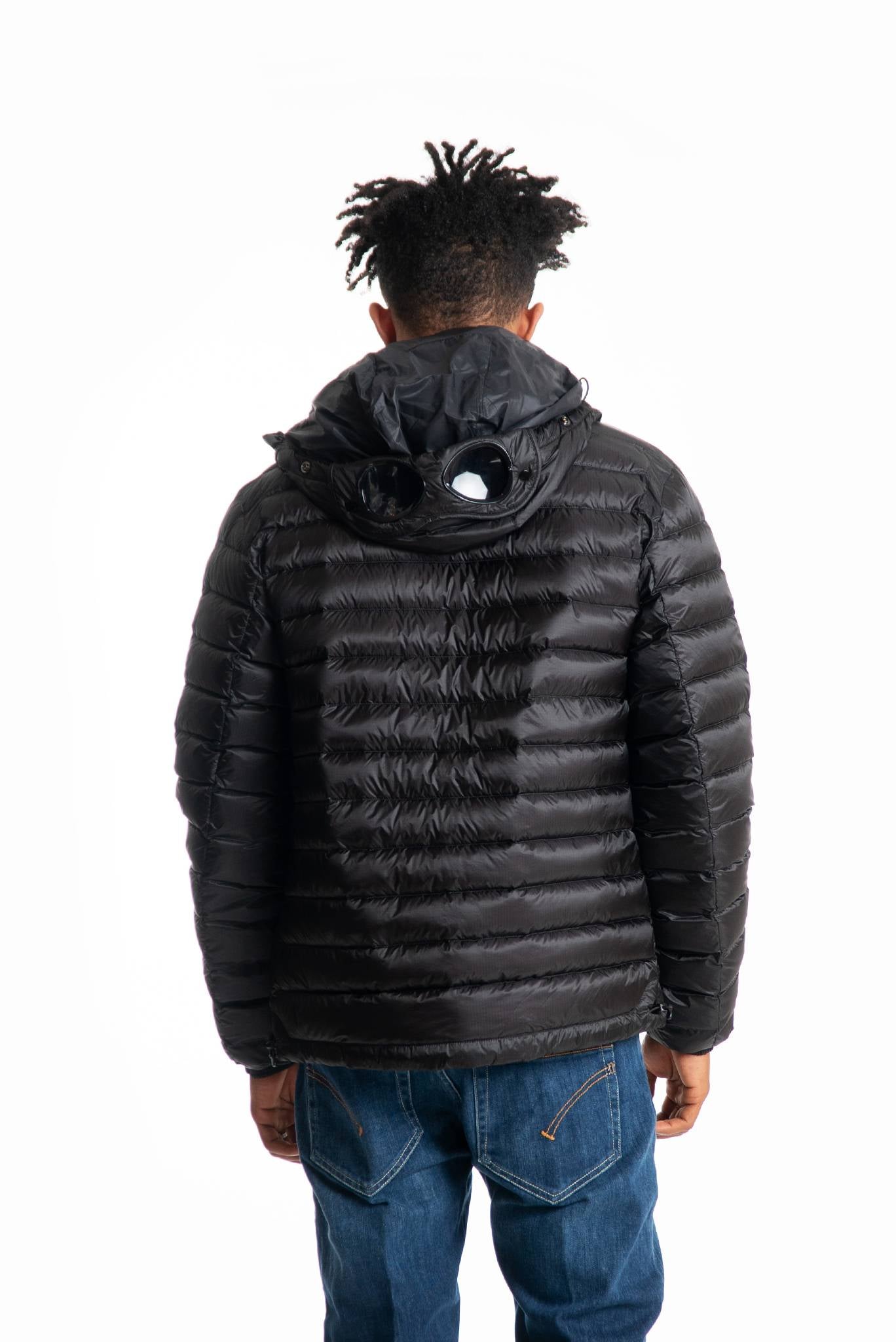 Cp Company piumino Google nero con cappuccio uomo, retro