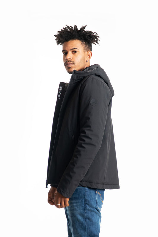 people of shibuya giubbino nero impermeabile modello kita, lato