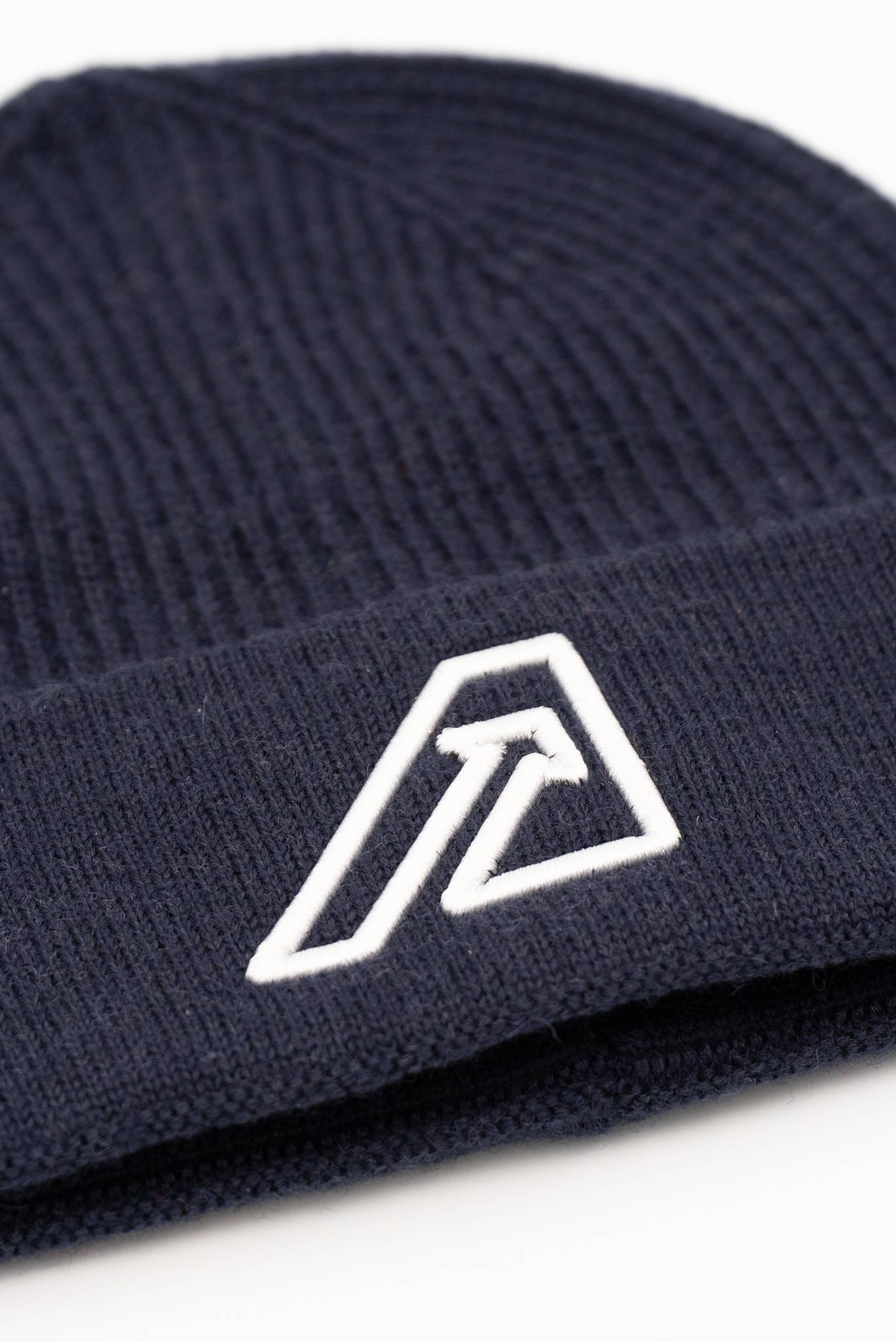 Cappello Blu con Logo in Misto Lana